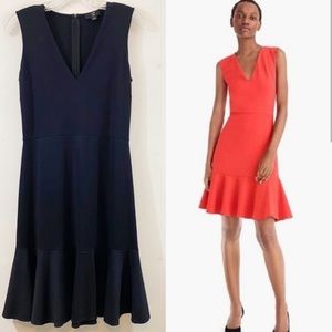 J. Crew 365 Black v-neck summer flounce dress